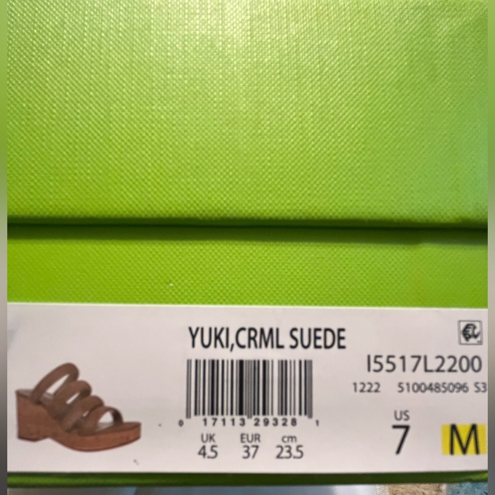 NWT Sam Edelman Women's Yuki Platform Wedge Sandal Golden Caramel - Picture 14 of 15